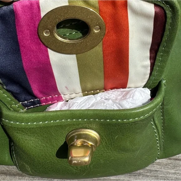 Coach Bleecker Street Legacy Peyton Apple Green Leather Satchel - Picture 12 of 16